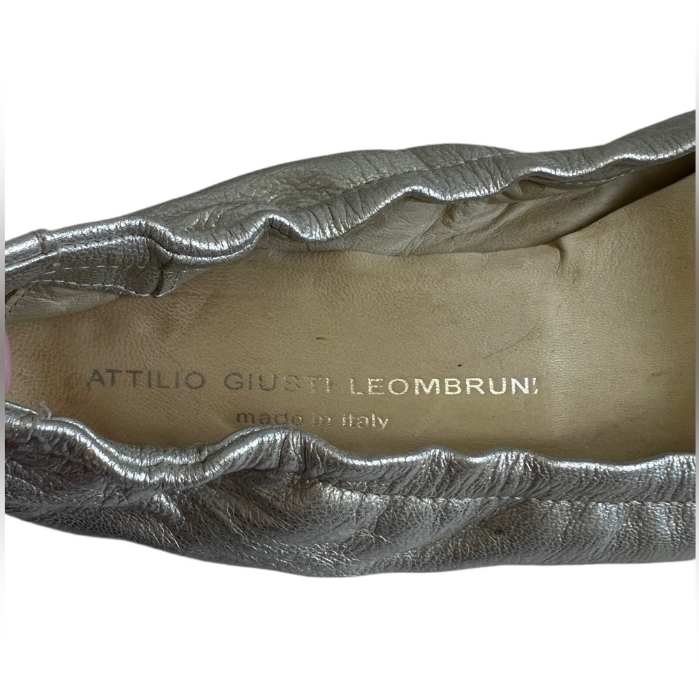 ATTILIO GIUSTI LEOMBRUNI AGL silver genuine leather ballet flat 41 11 - Picture 3 of 10